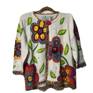 Design Options By Philip & Jane Gordon Floral Cardigan XL NWT